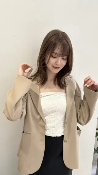 ミディアム カラー 透明感カラー 🩰あさのヘアスタイル