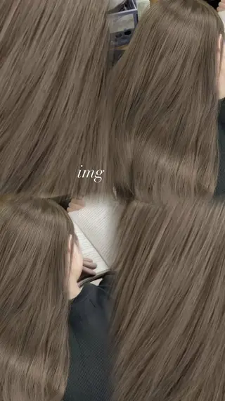 ロング ダブルカラーベージュ カラー/tuburaのヘアスタイル