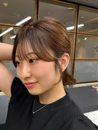 セミロング ヘアアレンジ 💗韓国ヘア/透明感 💗若菜あいこのヘアスタイル