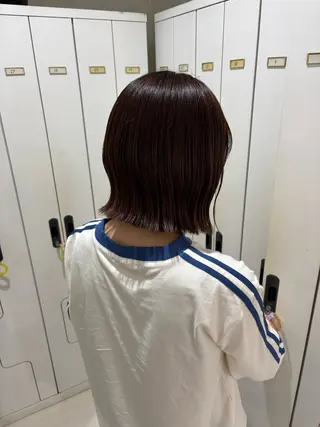 ミディアム ぷつっとボブ/ちゅる ピンク/mika☆のヘアスタイル