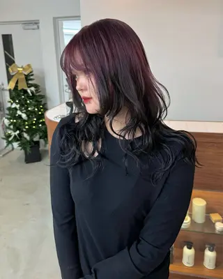 ロング 透明感ワンカラー梅田 ダブルカラー/川上のヘアスタイル