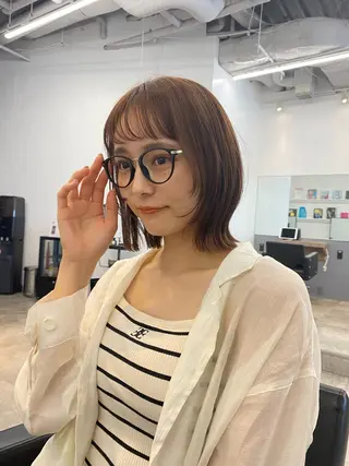 ショート カラー レイヤー/ボブ/透明 感カラー/nayuのヘアスタイル