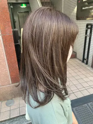 セミロング カラー ヘアアレンジ 🫧透明感カラー/ ボブ/小笠原汐海🪽のヘアスタイル