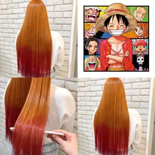 ロング カラー 推しカラー✨ オタク美容師ユウカのヘアスタイル