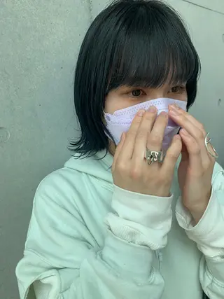 ミディアム Asti blanche所属・ブリーチなしWカラー /地毛風/小林凪沙のヘアスタイル