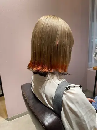 セミロング カラー 山本 純平のヘアスタイル