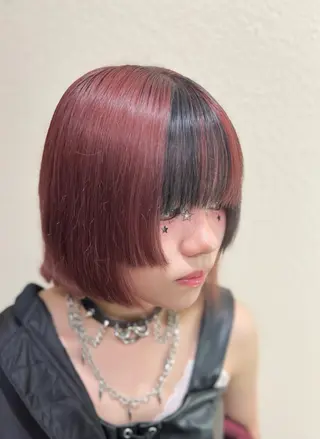 ミディアム カラー 和夢/メンズカット/ パーマ/ハイトーンのヘアスタイル