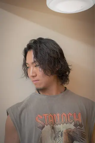 セミロング カラー パーマ メンズ 🔗メンズサロン🔗 Kieのヘアスタイル