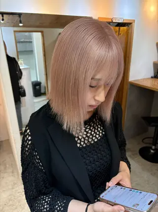 ミディアム カラー ヘアアレンジ 🧸艶々韓国ヘア 🧁mizunaのヘアスタイル