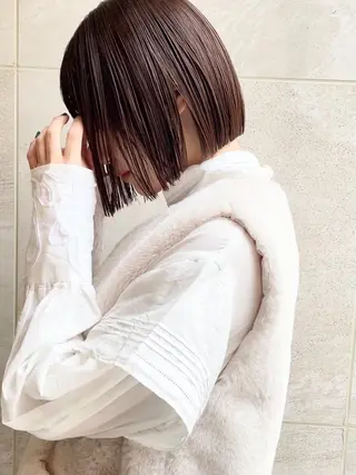 ミディアム カラー 渋谷/レイヤーボブ・ 透明感カラーしょうごのヘアスタイル