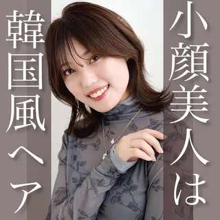 ミディアム カラー 韓国レイヤーカット/ ダブルカラーのヘアスタイル