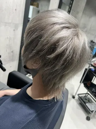 ショート カラー メンズ mimiiy梅田 中崎町ハイトーンのヘアスタイル