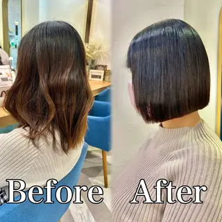 ミディアム カラー 髪質改善【縮毛矯正】 北千住で美髪に導く人のヘアスタイル