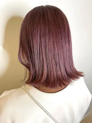 ミディアム カラー 韓国ナチュラル・ ベージュ/落合夏希のヘアスタイル