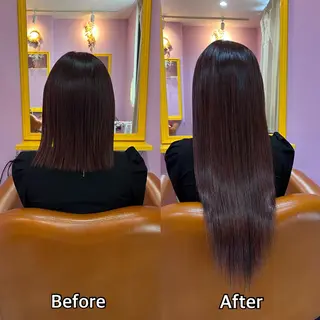 ロング シール＋ちび編み込み エクステ梅田🐨のヘアスタイル