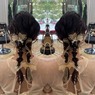 セミロング ヘアアレンジ ☻モエカ/ハイトーン アレンジ☻のヘアスタイル