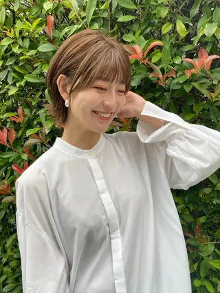 ショート カラー ✂︎cadre✂︎ 🪶かまだれいし🪶のヘアスタイル