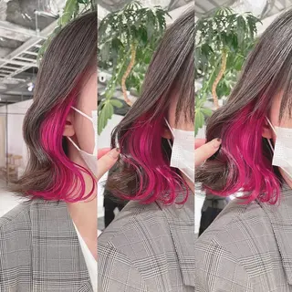ミディアム カラー 渋谷:インナーカラー ／🍒エリカ🍒のヘアスタイル