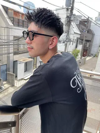 メンズ 山影✨バレイヤージュ ハイライト✨メンズ◎のヘアスタイル