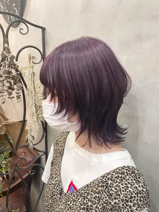 ミディアム カラー ヘアアレンジ 【ピンク/韓国ヘア/ ヘアセット】亜海のヘアスタイル