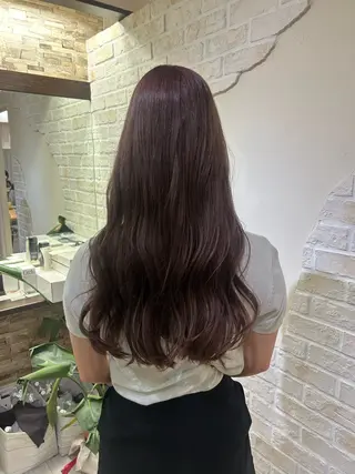 ロング カラー 赤星 さえのヘアスタイル