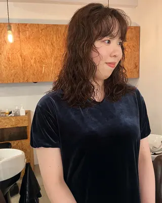 カラー パーマ 暖色/パーマ 🌼クニトウメイのヘアスタイル