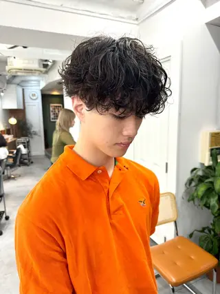 パーマ メンズ シャドウパーマ/ 波巻パーマYu-Kiのヘアスタイル