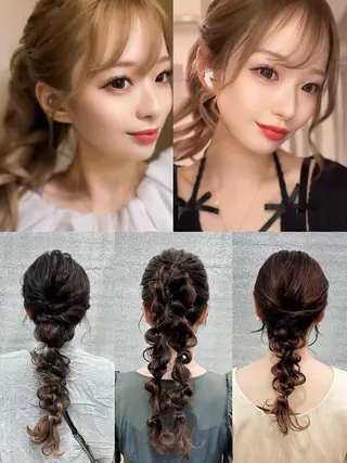 ロング カラー ヘアアレンジ LIP 大阪本店 エクステ 堀谷和孝のヘアスタイル