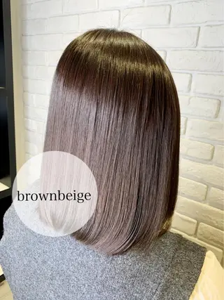 ミディアム カラー パーマ 髪質改善/縮毛矯正 艶カラー/珠聡のヘアスタイル