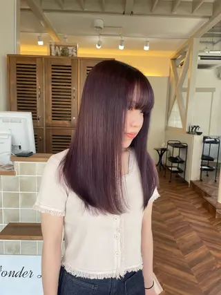 セミロング カラー moe🥣ﾚｲﾔｰ ｶｯﾄ/透明感ｶﾗｰのヘアスタイル