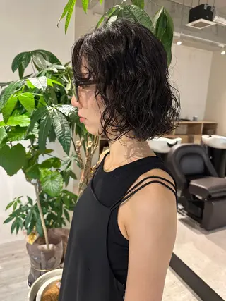 ミディアム パーマ シェアサロンコネクト所属・Chiho/ 博多/パーマ/ボブのヘアスタイル