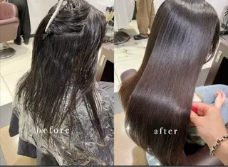 ロング パーマ 艶カラー レイヤーカット　ゆめのヘアスタイル