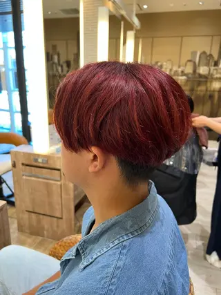 カラー メンズ 赤本悠斗波巻きパーマ メンズパーマのヘアスタイル