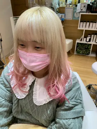 セミロング カラー 全国1位🥇世界5位 小野田　礼花のヘアスタイル