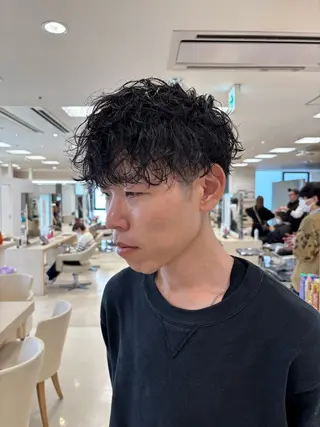 パーマ メンズ 湘南/メンズパーマ/ ハイライト/ユチカのヘアスタイル