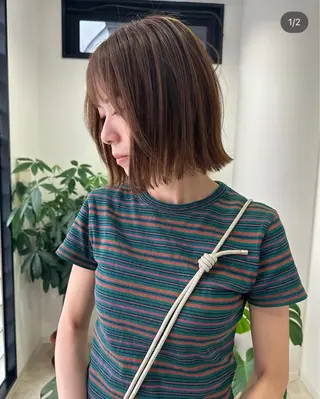 ショート カラー 透明感/艶カラー🌼 茶屋町🌼SA-YAのヘアスタイル