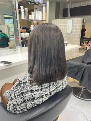 セミロング カラー パーマ ヘアアレンジ メンズ キッズ ネイル マツエク・マツパ アイブロウ 🦋透明感グレージュ /韓国レイヤー🦋のヘアスタイル