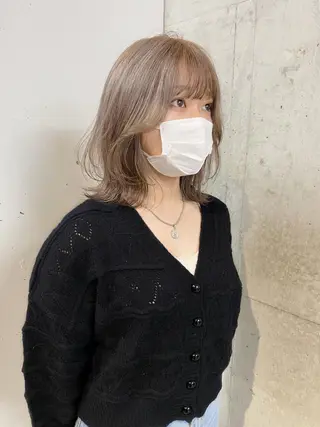 ミディアム カラー Piaコータロー ハイトーン&‪ボブのヘアスタイル