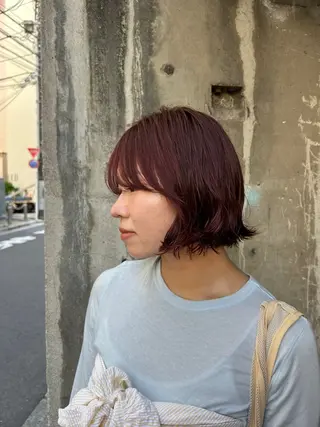 ミディアム カラー パーマ ayano🍒パーマ 暖色カラーのヘアスタイル