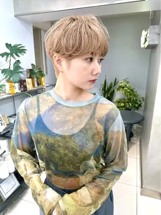 ミディアム 骨格診断で絶対可愛い ✨丸みショート✨凌弥のヘアスタイル