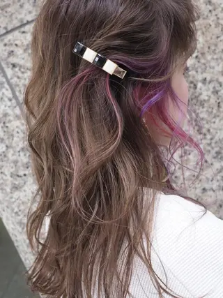 セミロング カラー 菅村 勇亮のヘアスタイル