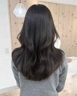 ロング カラー 新宿/韓国ヘア/ 髪質改善ストレートのヘアスタイル