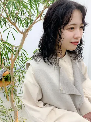 ミディアム パーマ SALOWIN 名古屋所属・パーマ特化美容師 /丹羽舜太のヘアスタイル