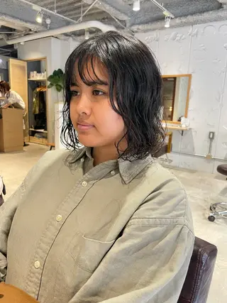 ミディアム パーマ レイヤー×初 パーマ|hinakoのヘアスタイル