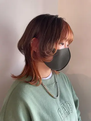 ミディアム カラー ヘアアレンジ マツエク・マツパ 透明感カラー/推しカ ラー☁️JURAのヘアスタイル