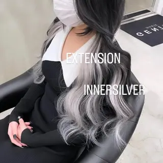 ロング カラー エクステ🩵ブリーチ 韓国ヘア🩵KAEのヘアスタイル