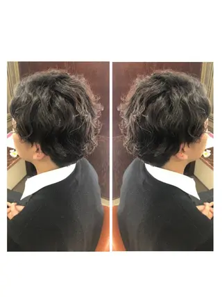 ミディアム パーマ メンズ 品田 真里のヘアスタイル