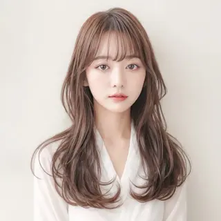 ロング puty.所属・レイヤー/縮毛矯正/ 顔周りカット/韓国のヘアスタイル