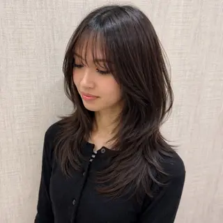 セミロング 店長✨レイヤー✖️ 髪質改善✖️韓国ヘアのヘアスタイル