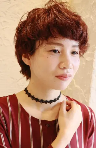 ショート カラー パーマ LAMP HAIR  ランプヘアー所属・徳永 博志のヘアスタイル